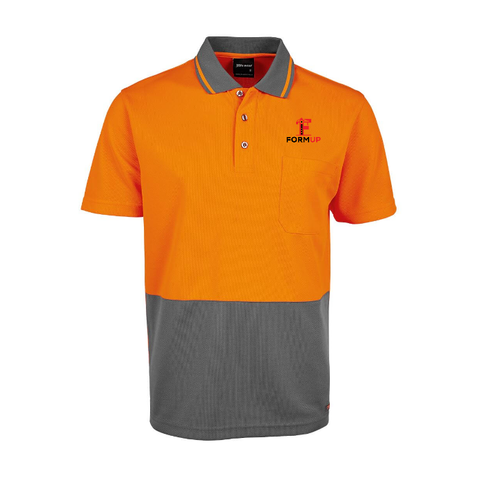 Hi Vis Non Cuff Traditional Polo S/S
