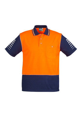 Custom business logo Men's Hi Vis Zone Short Sleeve Polo from Syzmik Workwear available at Workwear Ink