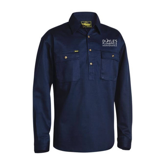 Closed Front Cotton Drill Shirt
