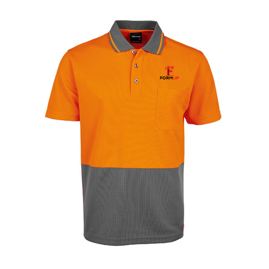 Hi Vis Non Cuff Traditional Polo S/S