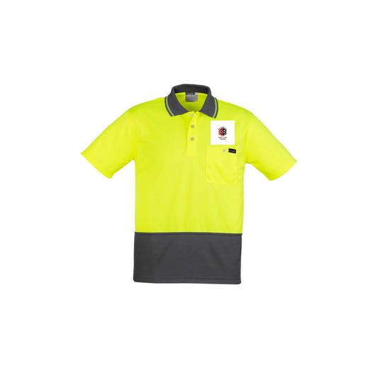 Mens Hi Vis Comfort Back Short Sleeve Polo