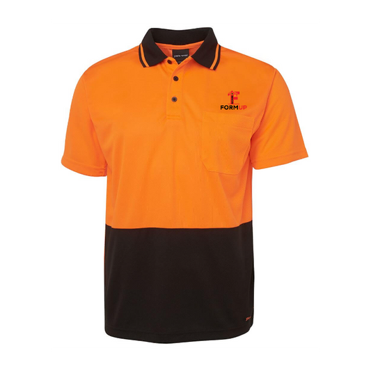 Hi Vis Non Cuff Traditional Polo S/S