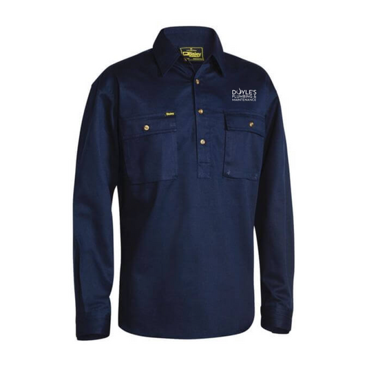 Closed Front Cotton Drill Shirt