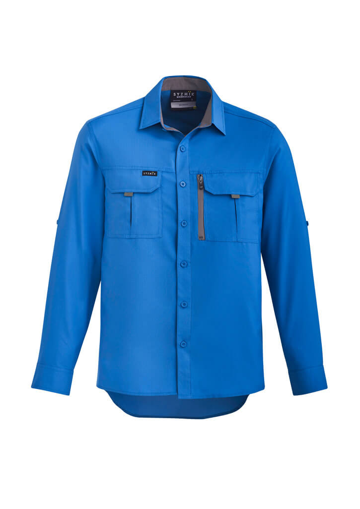 Custom business logo Men's Outdoor Long Sleeve Shirt from Syzmik Workwear available at Workwear Ink