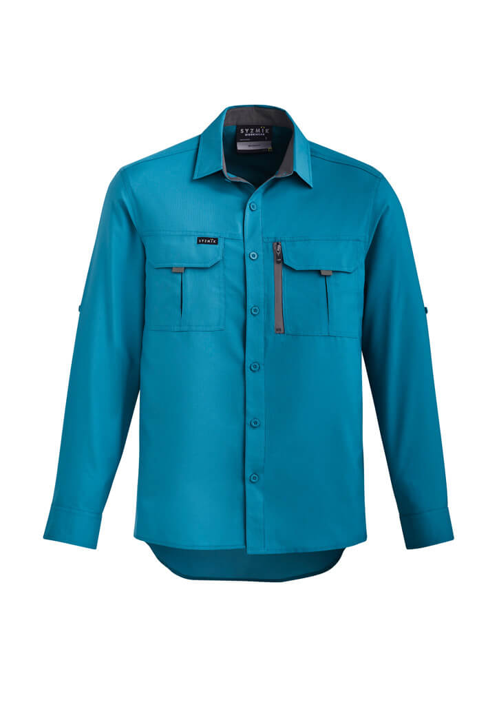 Custom business logo Men's Outdoor Long Sleeve Shirt from Syzmik Workwear available at Workwear Ink