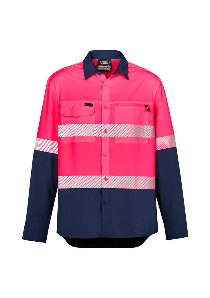 Men's Hi Vis Outdoor Segmented Tape Long Sleeve Shirt