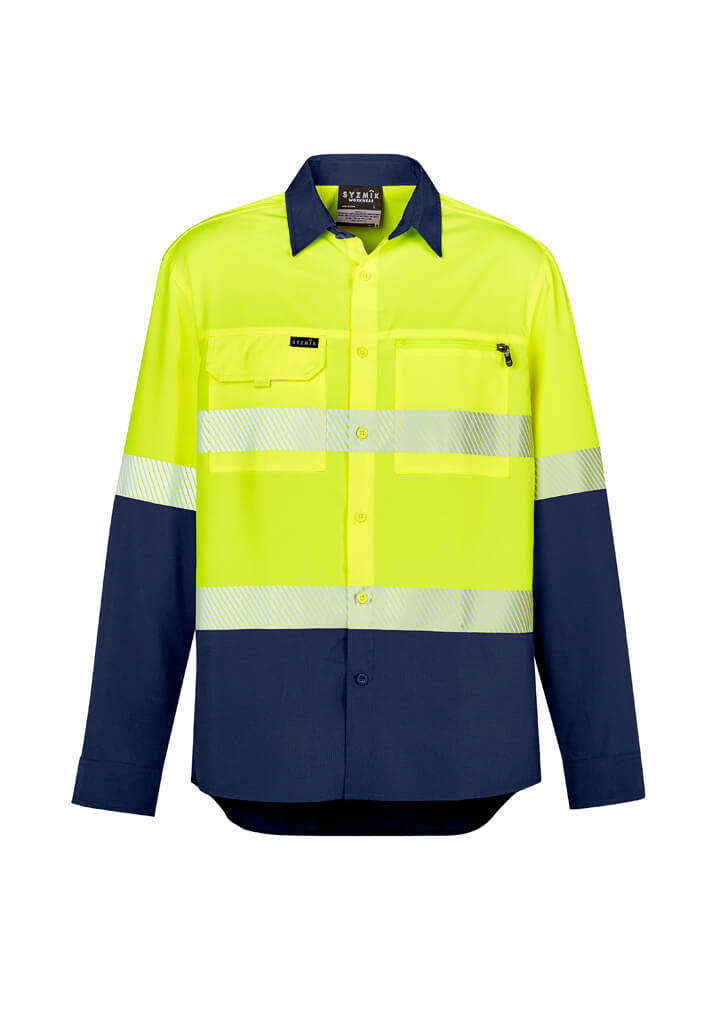 Men's Hi Vis Outdoor Segmented Tape Long Sleeve Shirt