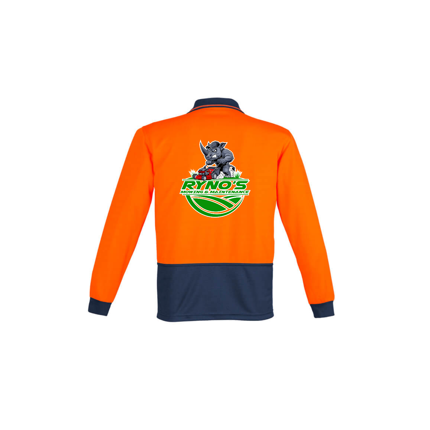 Mens Hi Vis Comfort Back Long Sleeve Polo