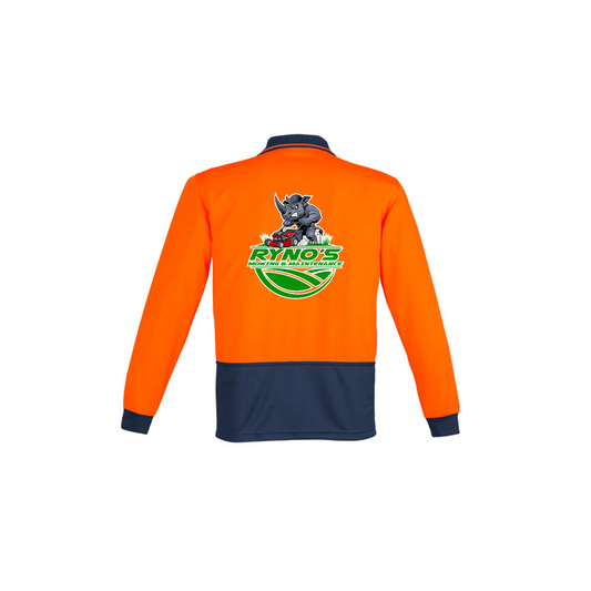 Mens Hi Vis Comfort Back Long Sleeve Polo