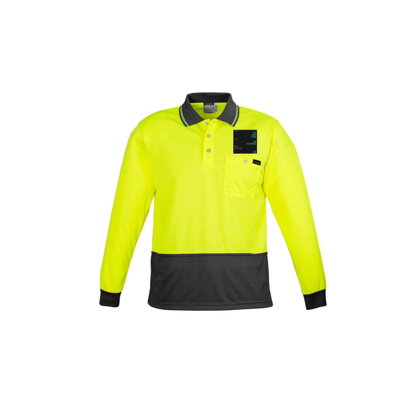Mens Hi Vis Comfort Back Long Sleeve Polo