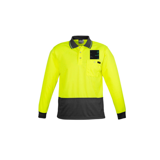 Mens Hi Vis Comfort Back Long Sleeve Polo